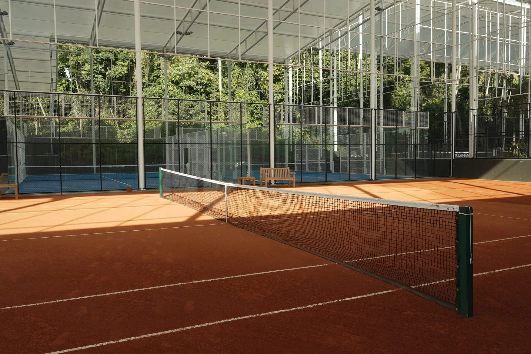 Padel court setup where serve drills are practised