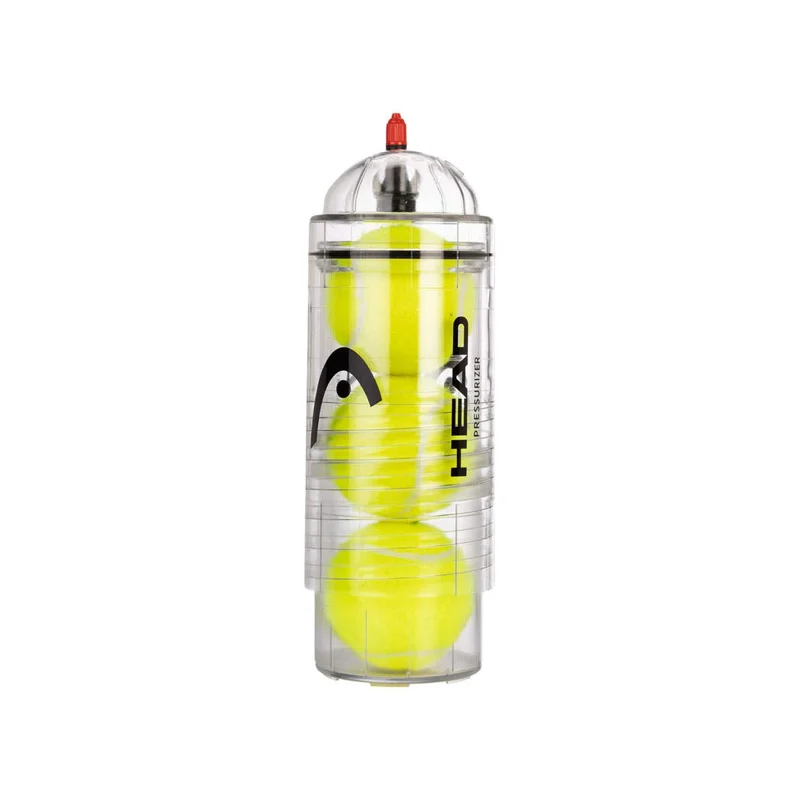 Head X3 Pump padel ball pressuriser with three balls on white