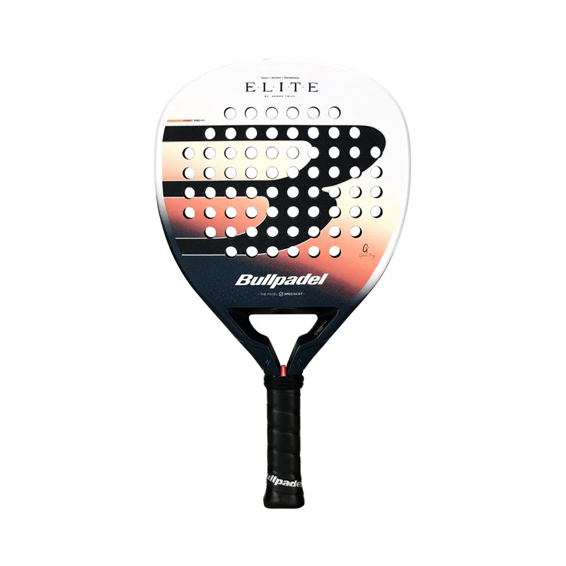 Bullpadel Elite W 2026 padel racket in white and coral on white