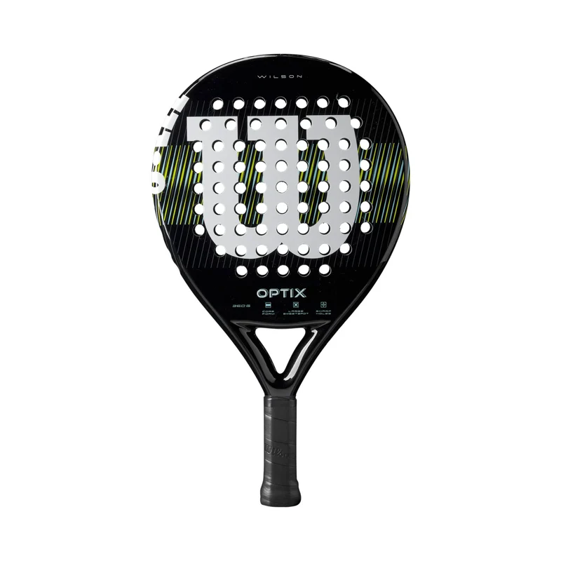 Wilson Optix V1 padel racket in black on white