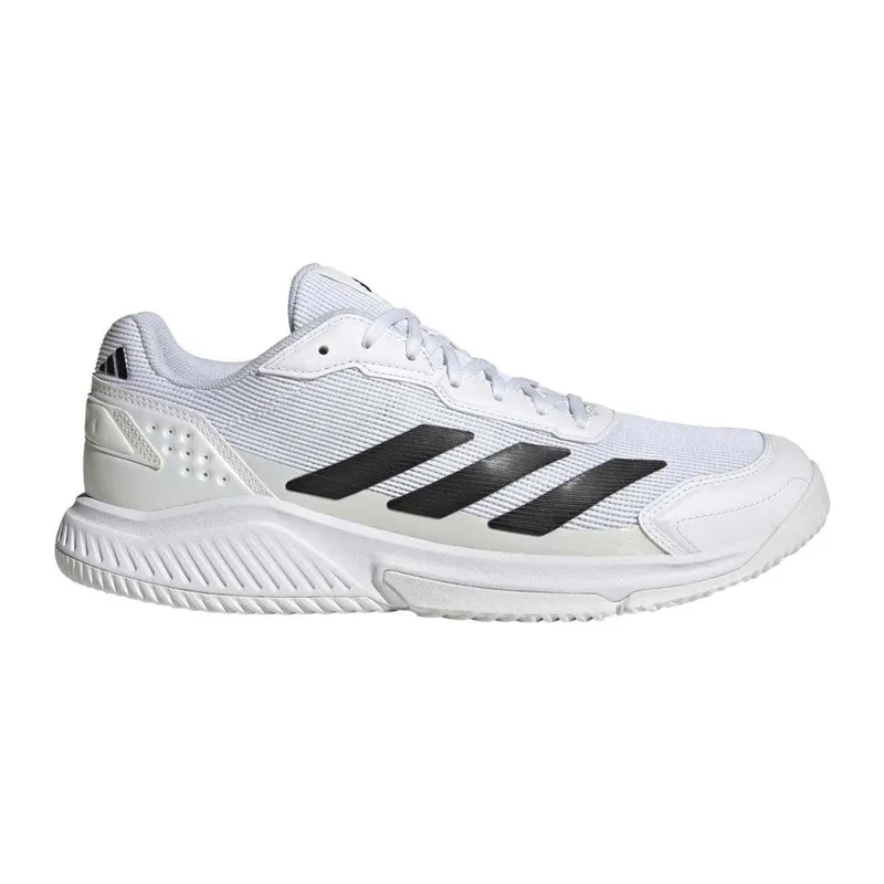 Adidas Courtquick Padel M shoe in white with black stripes on white