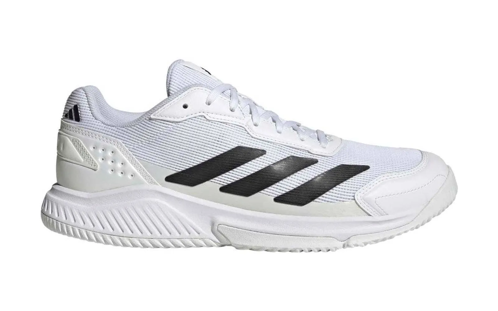 Adidas Courtquick Padel M shoe in white with black stripes