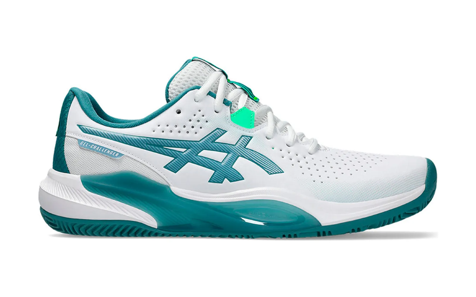 Asics Gel-Challenger 15 Padel shoe in white and teal