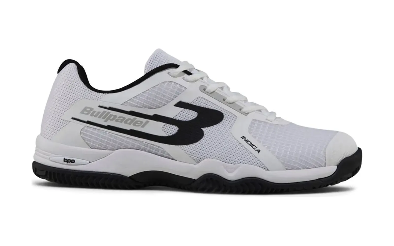 Bullpadel Indiga 26I padel shoe in white and black