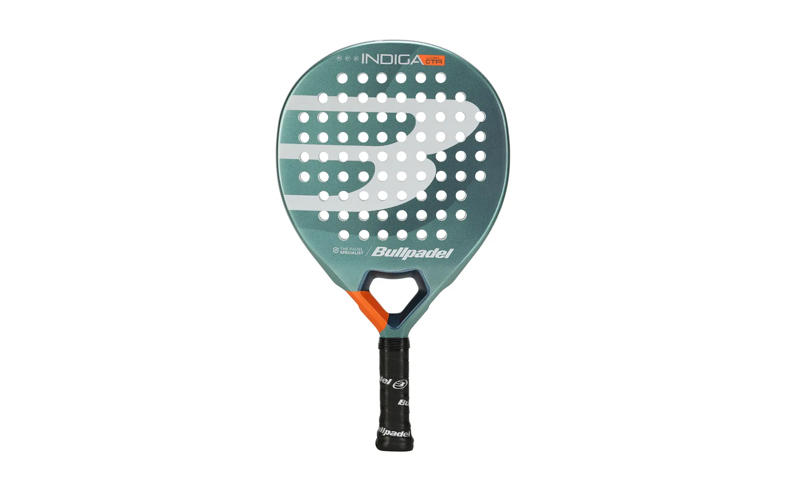 Bullpadel Indiga CTR 2025 round padel racket in sage green
