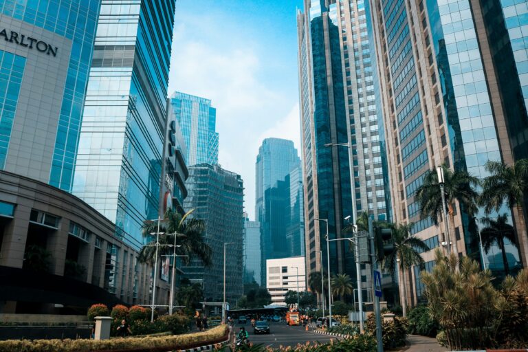 High-rise towers along the Sudirman corridor in central Jakarta